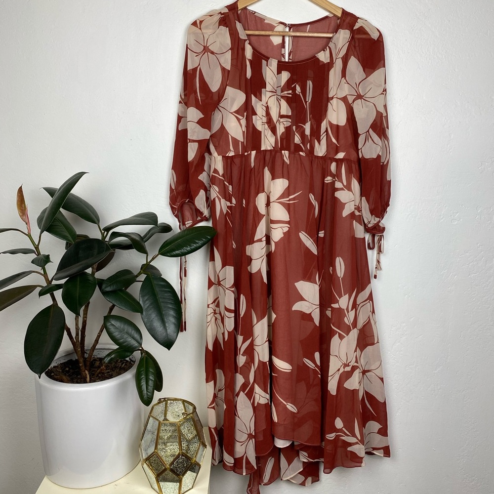 Anthropologie Maeve Sheer Floral Maxi Dress